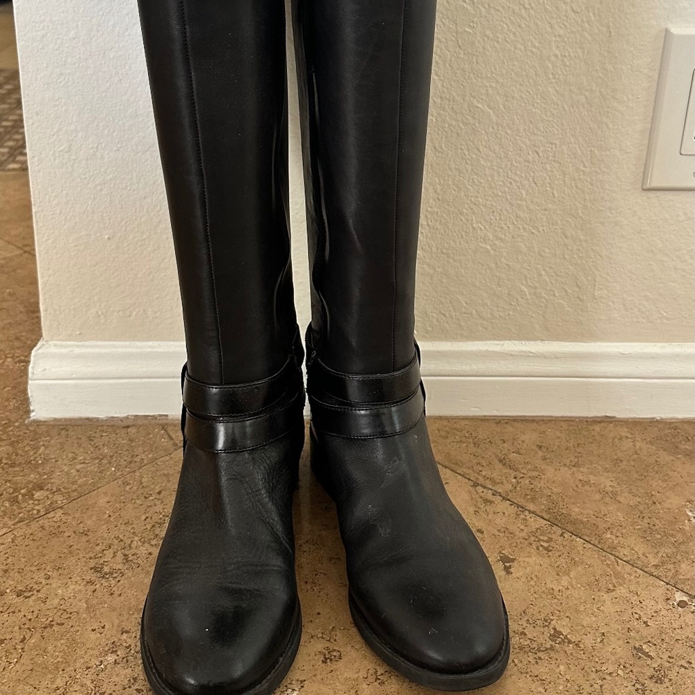 Black Tall Riding Style Boots
